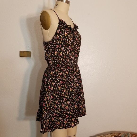 Rayon Floral Racerback Ruffle Front Dress - Picture 2 of 5
